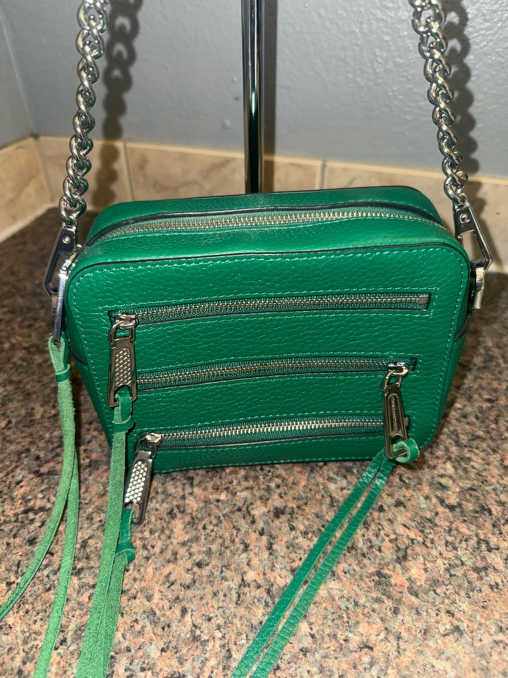Rebecca Minkoff rare Green color Leather Crossbody like new